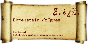 Ehrenstein Ágnes névjegykártya